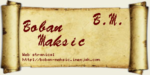 Boban Maksić vizit kartica